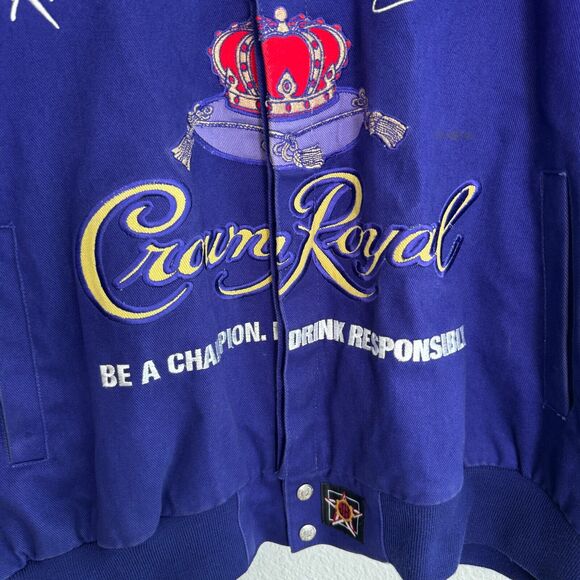 Jeff Hamilton Crown Royal Jacket Mens 4XL Vintage Nascar Patch Racing Bomber 97 - Picture 5 of 14